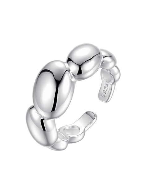 Bubble Twisted Open Ring - Sterling Silver