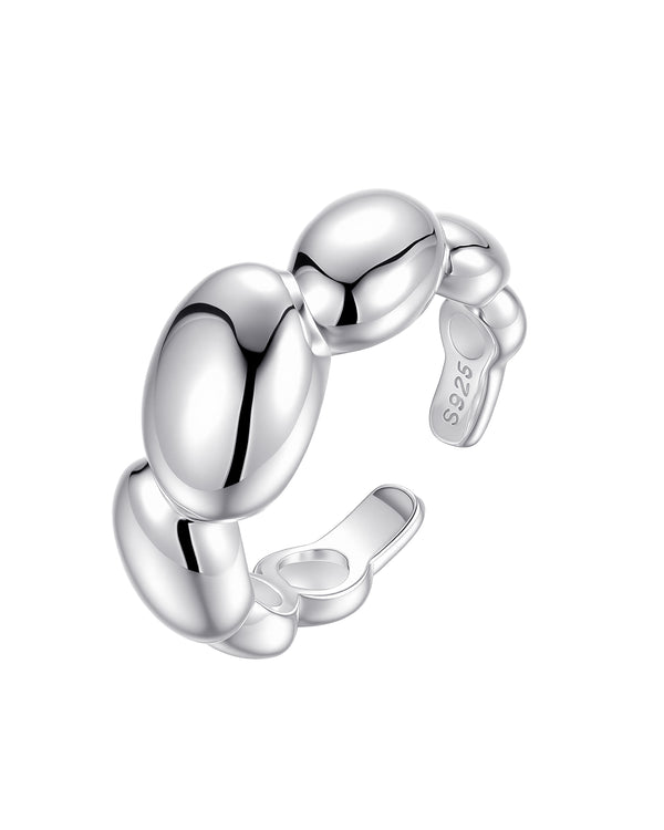 Bubble Twisted Open Ring - Sterling Silver
