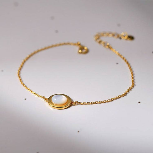 Mother of Pearls Shell Chain Gold Vermeil Necklace Bracelet and Earrings (Purchase Individually) - Zafari Studio Jewelry