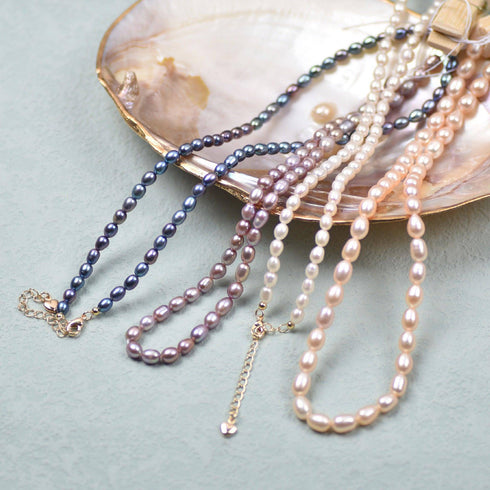 Multicolor Oval Shape Freshwater Pearl Necklace - Necklaces made with hand-selected pearls from House of Pearls