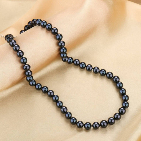10-11mm Versatile Dyed Black Pearl Necklace - May-Lynn