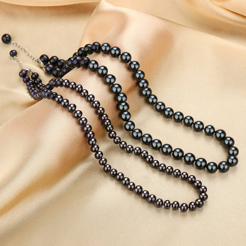 10-11mm Versatile Dyed Black Pearl Necklace - May-Lynn