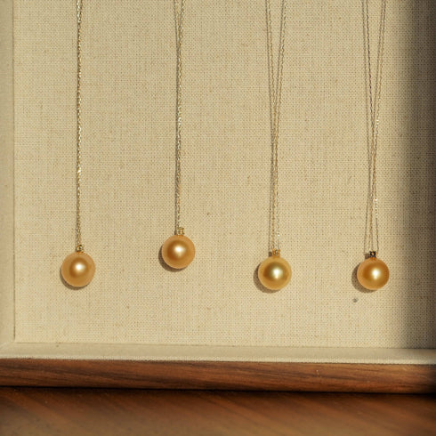 SaSha Golden South Sea Pearl Pendant Necklace - 18K Solid Gold