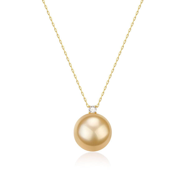 SaSha Golden South Sea Pearl Pendant Necklace - 18K Solid Gold