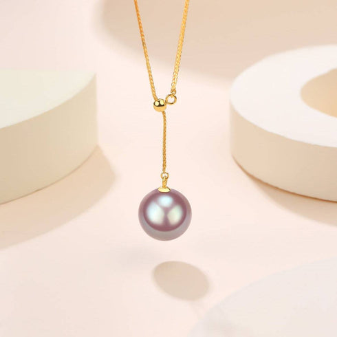 12-13mm Purple Freshwater Pearl & Y Shape Necklace - House Of Pearls