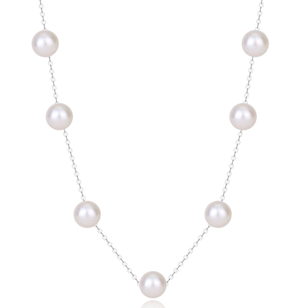 White 7-8mm Chinese Akoya Seven Pearls Tincup Necklace - House Of Pearls