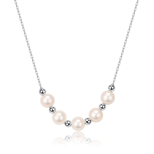 6-7mm Five Drops White Freshwater Smile Pearl Necklace - May Lynn Jewelry