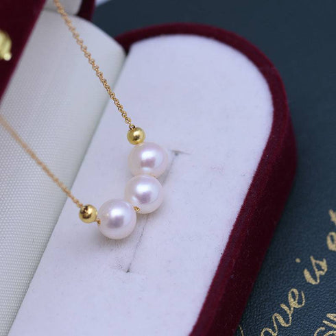 6-7mm Drops Smile Freshwater Pearl Necklace - May Lynn Jewelry