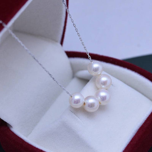 6-7mm Smile White Freshwater Pearl Necklace - May Lynn Jewelry