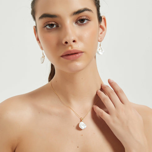 Petal-Shaped Floral Baroque Pearl Necklace - House Of Pearls