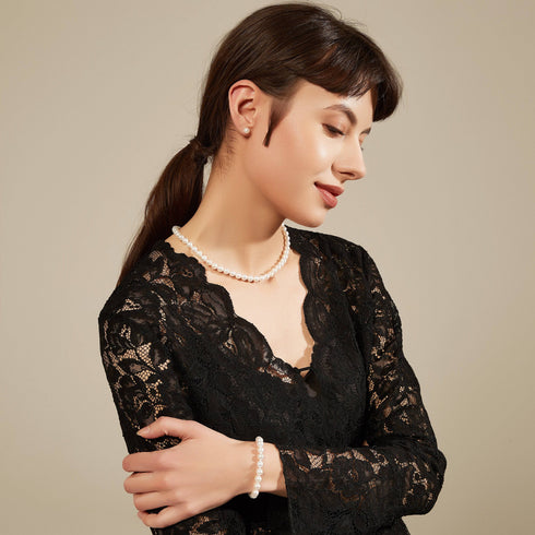 Classic 6-7mm White Round Freshwater Pearl Necklace - House Of Pearls