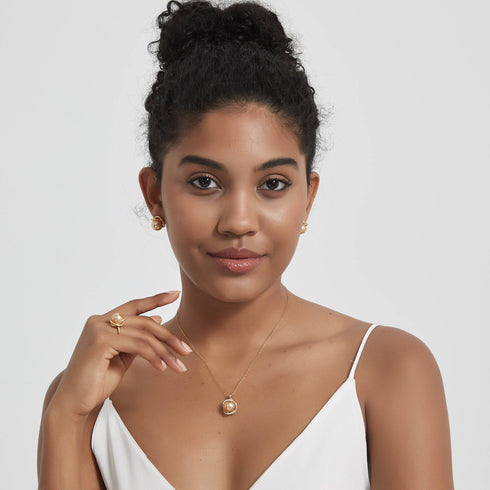 Rose Elegance Golden South Sea Pearl Set