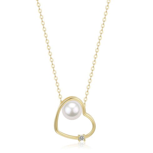 Heart Pendant with Freshwater Pearl Necklace - House Of Pearls