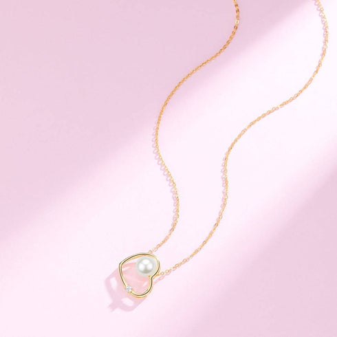 Heart Pendant with Freshwater Pearl Necklace - House Of Pearls