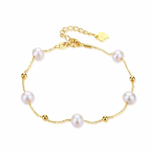 Jessica Pearl Necklace and Bracelet Set in Gold Vermeil or Silver - House Of Pearls