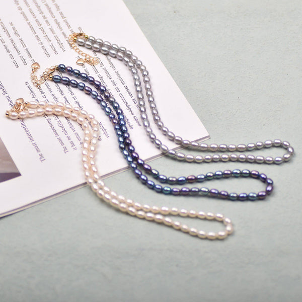 Multicolor Oval Shape Freshwater Pearl Necklace - Necklaces made with hand-selected pearls from House of Pearls