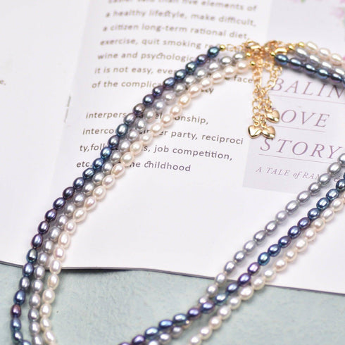 Multicolor Oval Shape Freshwater Pearl Necklace - Necklaces made with hand-selected pearls from House of Pearls
