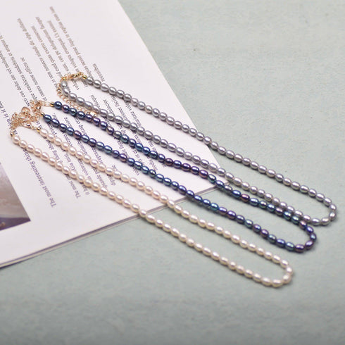 Multicolor Oval Shape Freshwater Pearl Necklace - Necklaces made with hand-selected pearls from House of Pearls