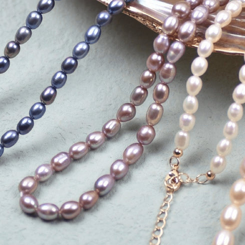 Multicolor Oval Shape Freshwater Pearl Necklace - Necklaces made with hand-selected pearls from House of Pearls