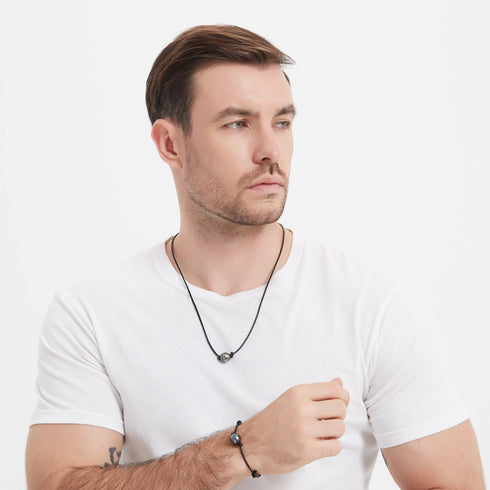 Tahitian Baroque Pearl Knotted Leather Necklace - May-Lynn