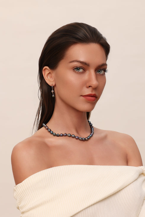 9–10mm Peacock Baroque Freshwater Pearl Necklace