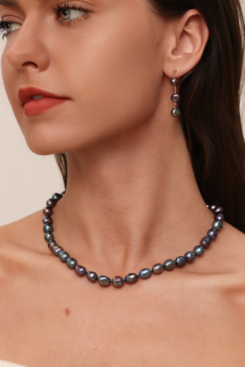 9–10mm Peacock Baroque Freshwater Pearl Necklace