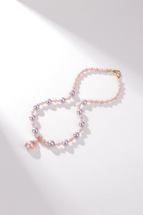 Pink to Purple Baroque Freshwater Pearl Pendant Necklace - Necklaces made with hand-selected pearls from House of Pearls