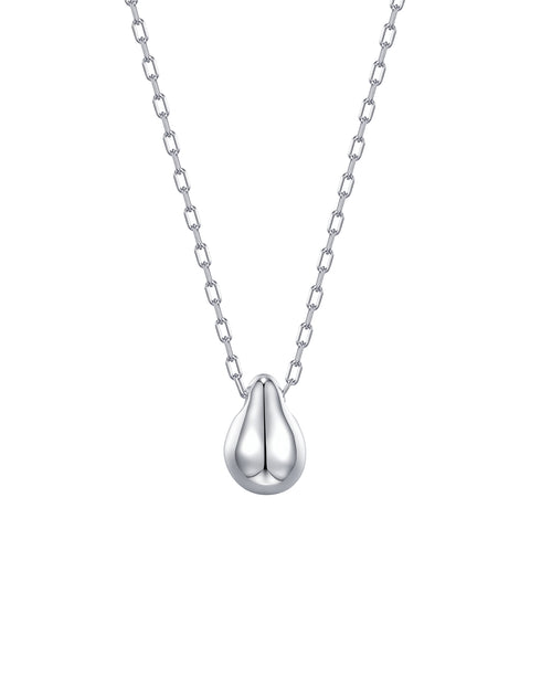 Mini Sleek Droplet Pendant Necklace - Sterling Silver