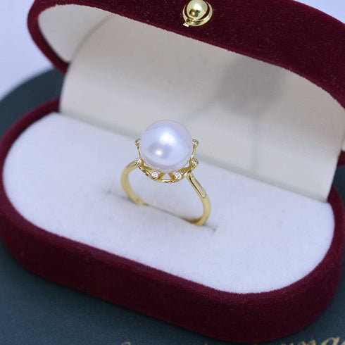 10-11mm Freshwater Pearl Cubic Zirconia Ring - House Of Pearls