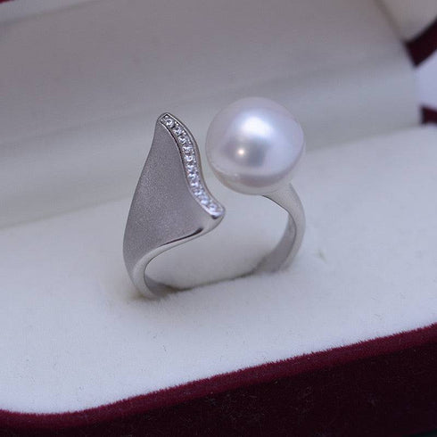 Power Edison Pearl Mermaid Zirconia Ring - Sterling Silver