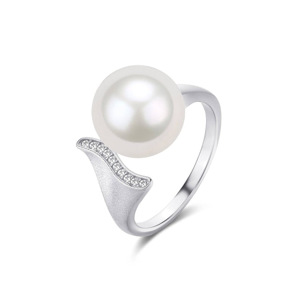 Power Edison Pearl Mermaid Zirconia Ring - Sterling Silver
