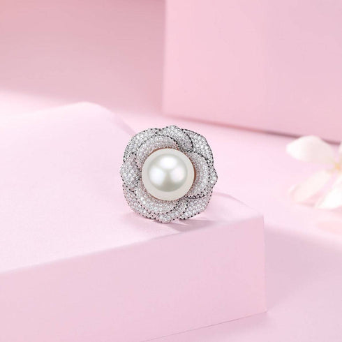 Flower Pearl & Miya Zirconia Ring