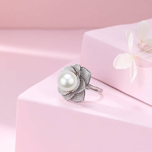 Flower Pearl & Miya Zirconia Ring