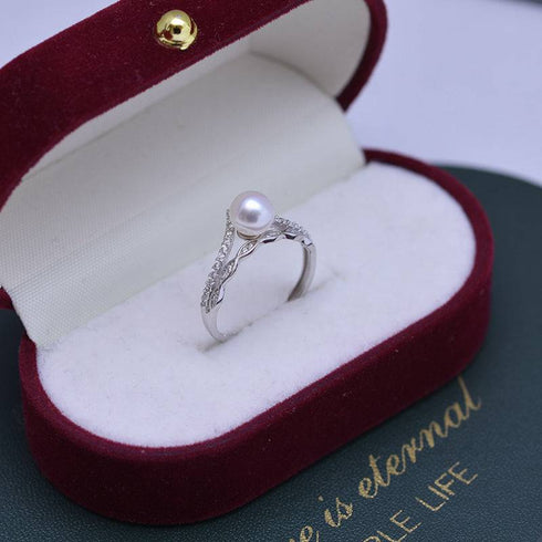 Crown Zirconia Pearl Ring - 18K Gold Vermeil / S925 Silver