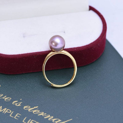 9-10mm Purple Freshwater Pearl & Modern Ring - Rings made with hand-selected pearls from House of Pearls