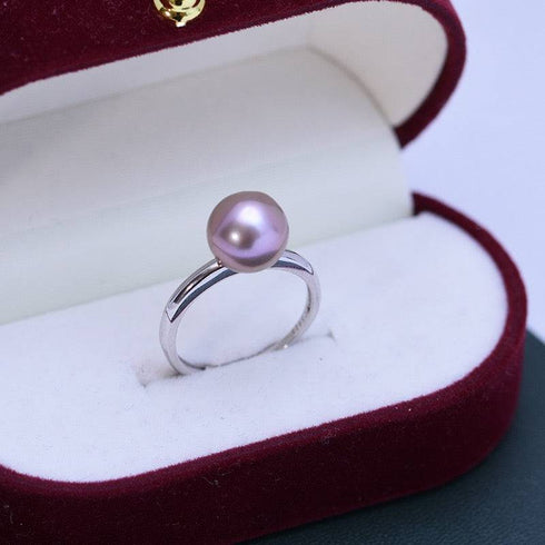 9-10mm Purple Freshwater Pearl & Modern Ring - Rings made with hand-selected pearls from House of Pearls