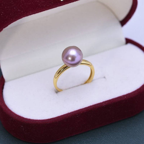 9-10mm Purple Freshwater Pearl & Modern Ring - Rings made with hand-selected pearls from House of Pearls