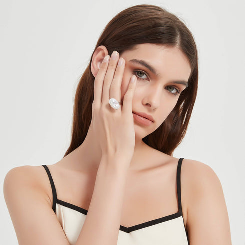 Cessie Bold Baroque Freshwater Pearl Ring - House Of Pearls