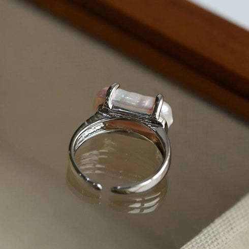 Modern Rectangle Baroque Stacking Rings - House Of Pearls