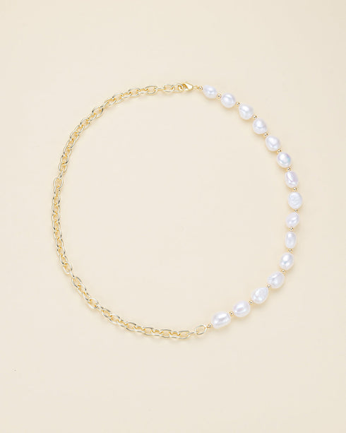 White Baroque Freshwater Pearl Chain Necklace - Necklaces made with hand-selected pearls from House of Pearls