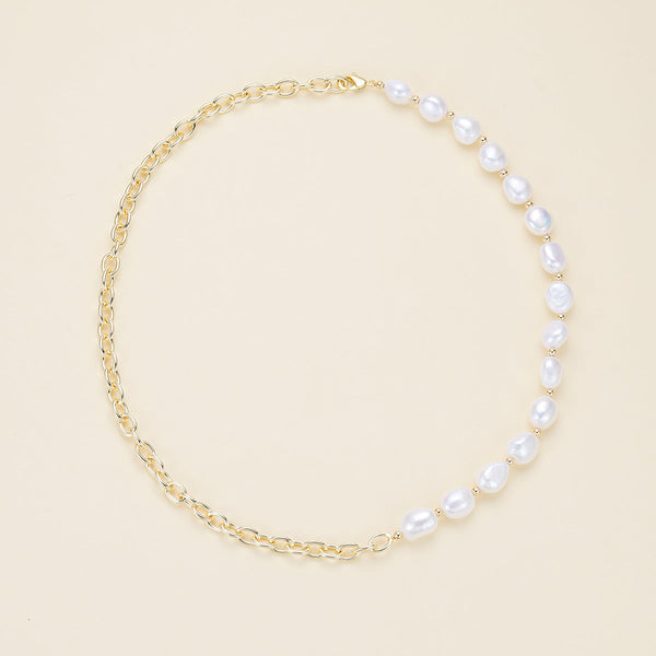 White Baroque Freshwater Pearl Chain Necklace - Necklaces made with hand-selected pearls from House of Pearls