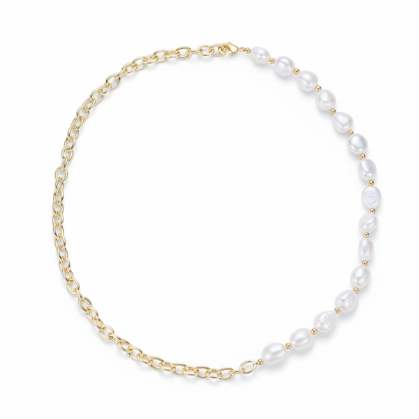 White Baroque Freshwater Pearl Chain Necklace - Necklaces made with hand-selected pearls from House of Pearls