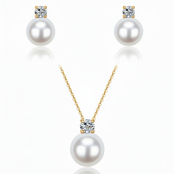 8-9mm Kate White Freshwater Pearl Necklace & Earring Jewelry Set
