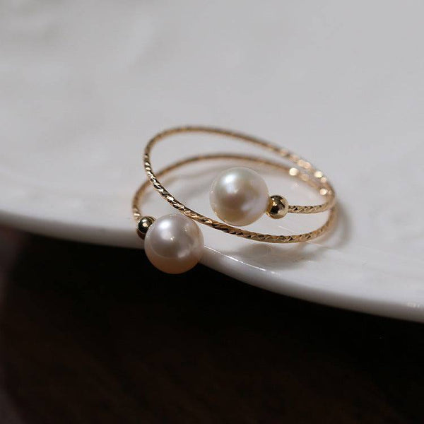 Embrace Pearl Gold Ring -14K Gold