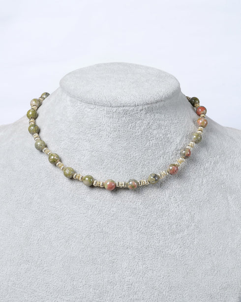 Green Jasper Beaded Necklace