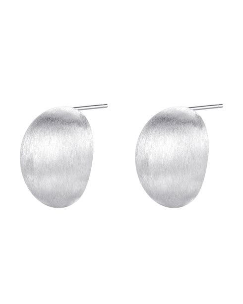 Dome Brushed Earrings - Sterling Silver
