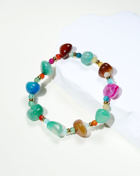 Colorful Agate Bead Bracelet